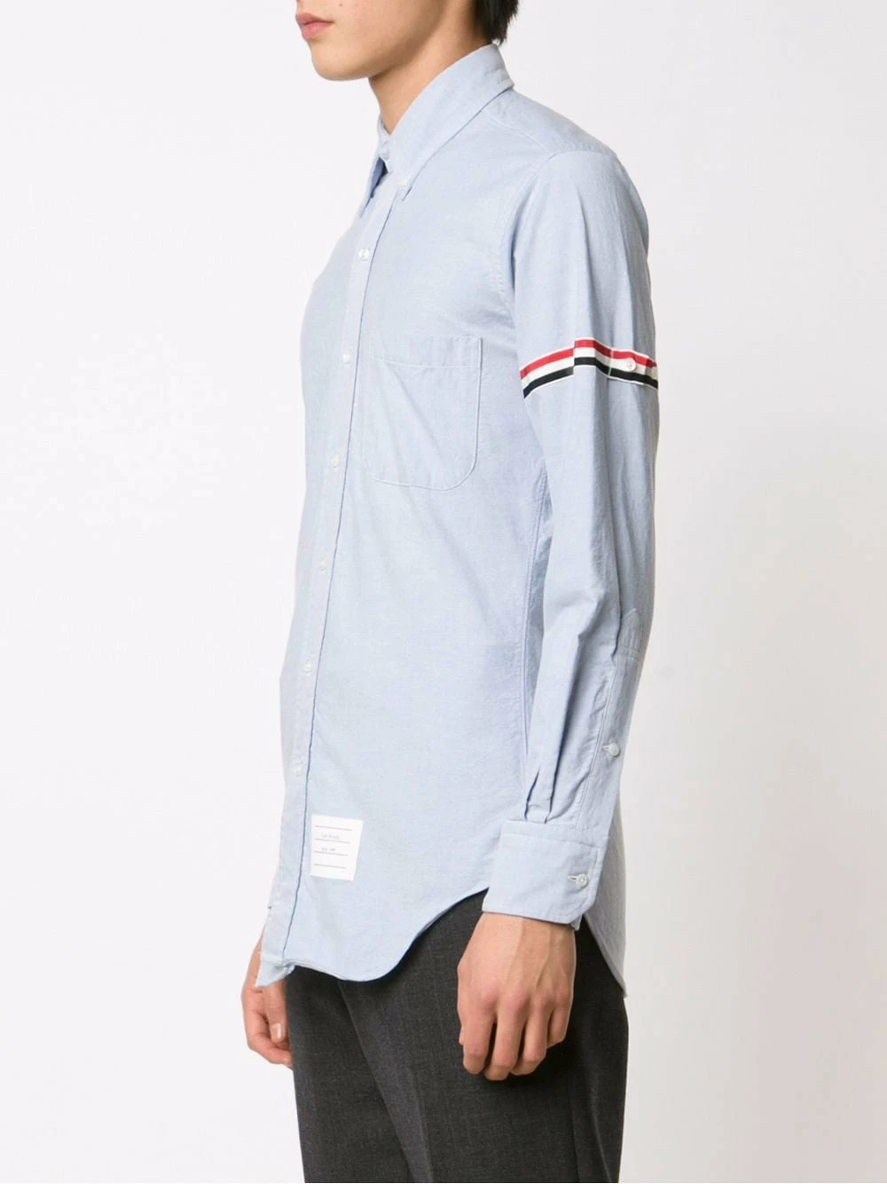 Thom Browne Grosgrain Armband Oxford Shirt shirts of men 3 Thom Browne Grosgrain Armband Oxford Shirt