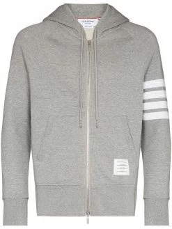 Thom Browne Engineered 4-Bar Zip-Up Jersey Hoodie