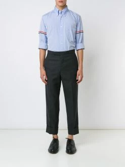 Thom Browne striped-detail long-sleeved shirt