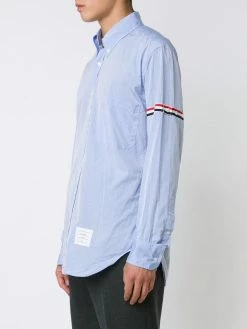 Thom Browne striped-detail long-sleeved shirt
