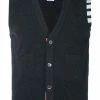 Thom Browne 4-Bar Cashmere Cardigan Vest