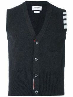 Thom Browne 4-Bar Cashmere Cardigan Vest