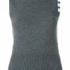 Thom Browne Sleeveless crew neck Shell Top With 4-Bar Stripe In Medium Grey Cashmere