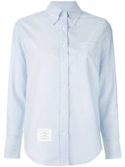 Thom Browne Classic Long Sleeve Button Down Shirt In Blue Oxford