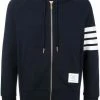 Thom Browne 4-Bar jersey zip-up hoodie