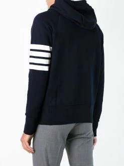 Thom Browne 4-Bar jersey zip-up hoodie
