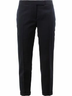 Thom Browne Lowrise Skinny Trousers In Navy 2-Ply Wool Fresco