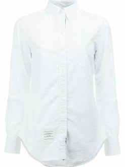 Thom Browne Classic Long Sleeve Button Down Shirt In White Oxford