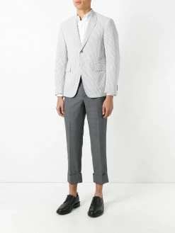 Thom Browne Single Breasted Sport Coat With Half Lining In Seersucker