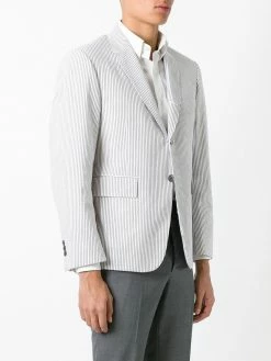 Thom Browne Single Breasted Sport Coat With Half Lining In Seersucker