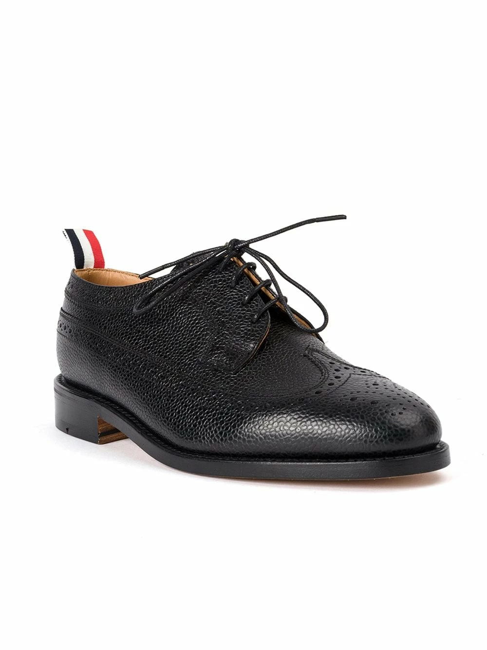 Thom Browne Classic Longwing Brogue Flat In Black Pebble Grain brogues & oxfords of women 2 Thom Browne Classic Longwing Brogue Flat In Black Pebble Grain