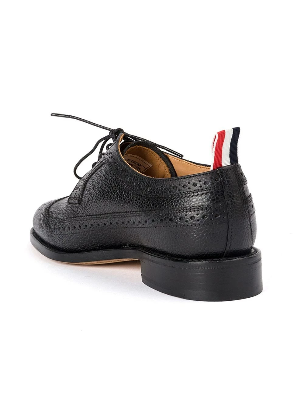 Thom Browne Classic Longwing Brogue Flat In Black Pebble Grain brogues & oxfords of women 3 Thom Browne Classic Longwing Brogue Flat In Black Pebble Grain