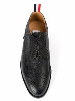 Thom Browne Classic Longwing Brogue Flat In Black Pebble Grain brogues & oxfords of women 7 Thom Browne Classic Longwing Brogue Flat In Black Pebble Grain