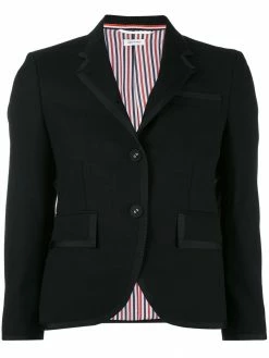 Thom Browne Classic Single Breasted Sport Coat With Grosgrain Tipping In 2 Ply Fresco