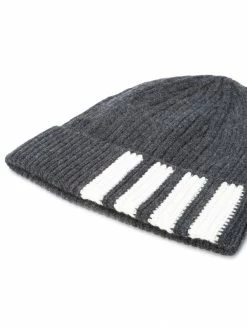 Thom Browne 4-Bar Stripe Cashmere Rib Hat