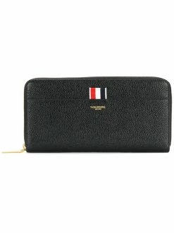 Thom Browne grosgrain-tab leather continental wallet
