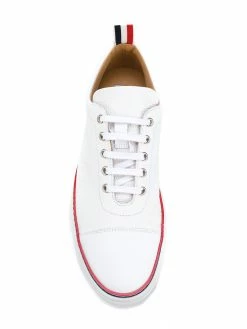 Thom Browne Straight Toe Cap Trainer In Pebble Grain & Calf Leather low-tops of men 7 Thom Browne Straight Toe Cap Trainer In Pebble Grain & Calf Leather
