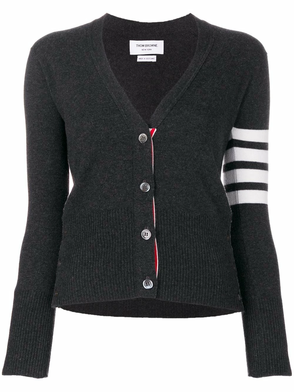 Thom Browne Classic V neck cashmere cardigan cardigans of women 1 Thom Browne classic V-neck cashmere cardigan