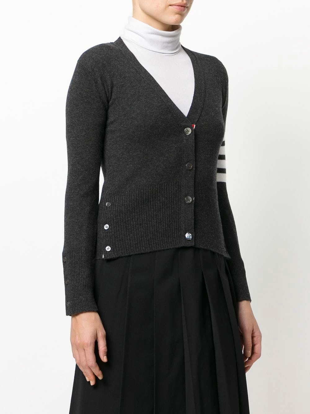 Thom Browne Classic V neck cashmere cardigan cardigans of women 3 Thom Browne classic V-neck cashmere cardigan