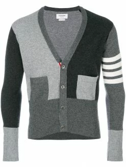 Thom Browne fitted waist v-neck cardigan