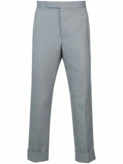 Thom Browne Classic Backstrap Trouser With Red, White And Blue Selvedge In School Uniform Twill