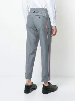 Thom Browne Classic Backstrap Trouser With Red, White And Blue Selvedge In School Uniform Twill