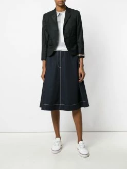 Thom Browne Classic Single Breasted Sport Coat With Wristwatch Applique & Combo Lapel In Super 120’s Twill