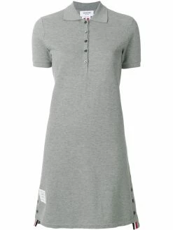 Thom Browne Striped Cotton Pique Polo Dress
