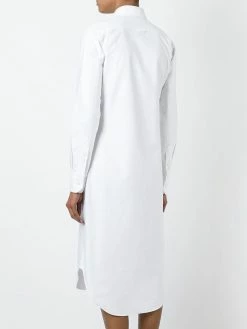 Thom Browne Long Sleeve Button Down Knee Length Shirtdress In Oxford