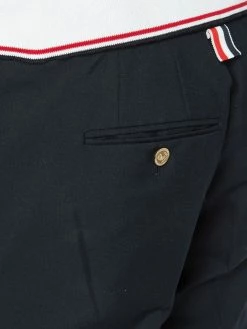 Thom Browne Low Rise Skinny Trouser With Red, White And Blue Selvedge Back Leg Placement In School Uniform Plain Weave