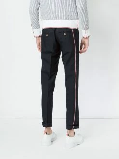Thom Browne Low Rise Skinny Trouser With Red, White And Blue Selvedge Back Leg Placement In School Uniform Plain Weave