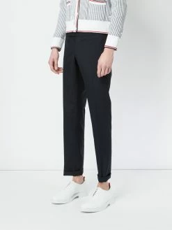 Thom Browne Low Rise Skinny Trouser With Red, White And Blue Selvedge Back Leg Placement In School Uniform Plain Weave