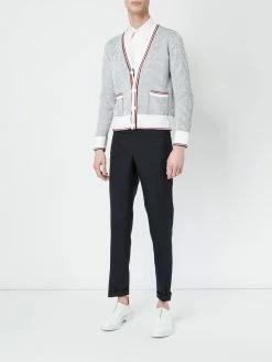 Thom Browne Low Rise Skinny Trouser With Red, White And Blue Selvedge Back Leg Placement In School Uniform Plain Weave