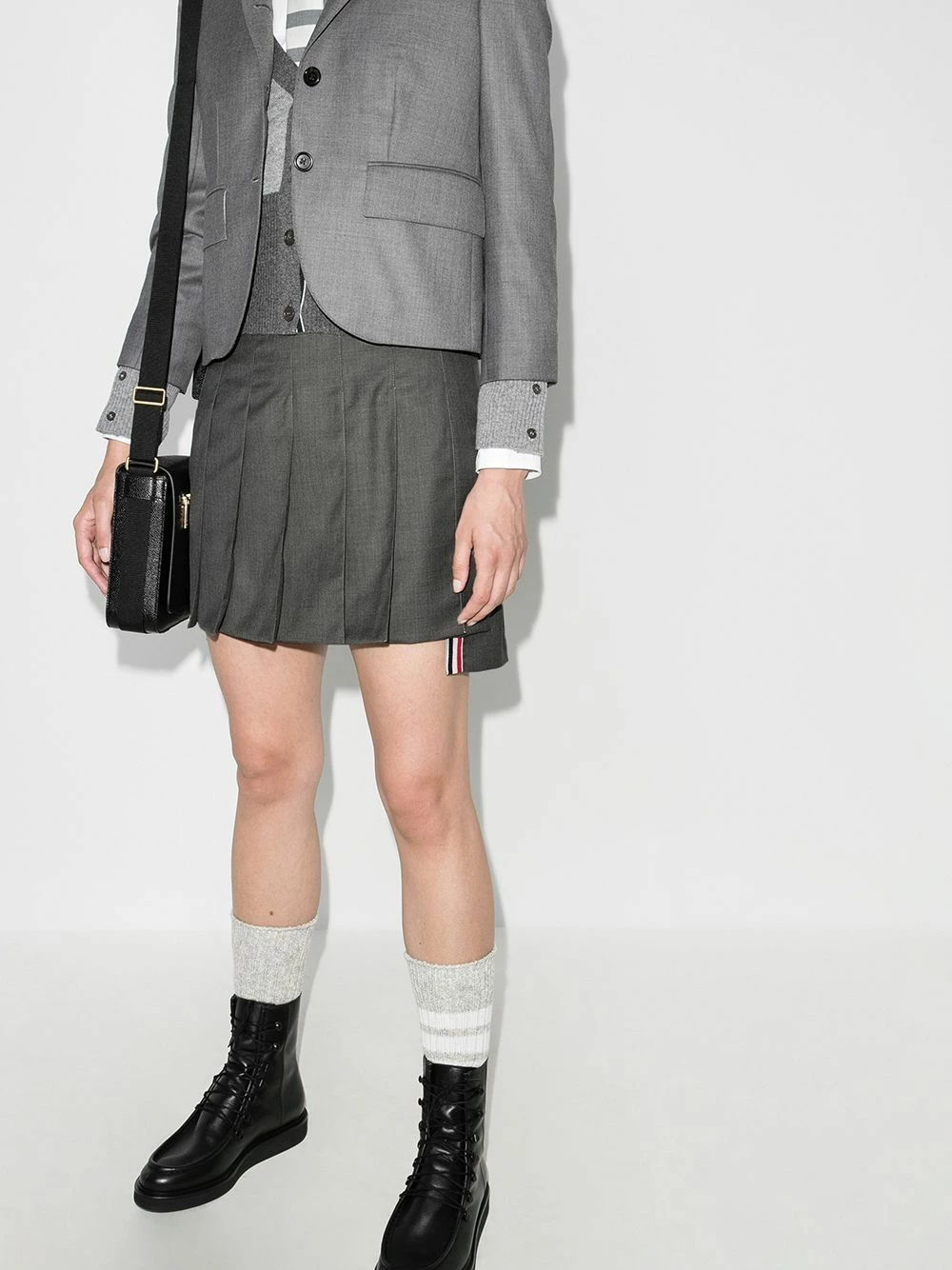 Thom Browne Dropped back mini pleated skirt pleated skirts of women 2 Thom Browne dropped back mini pleated skirt
