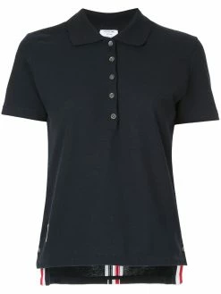 Thom Browne stripe-trim polo top