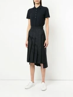 Thom Browne stripe-trim polo top