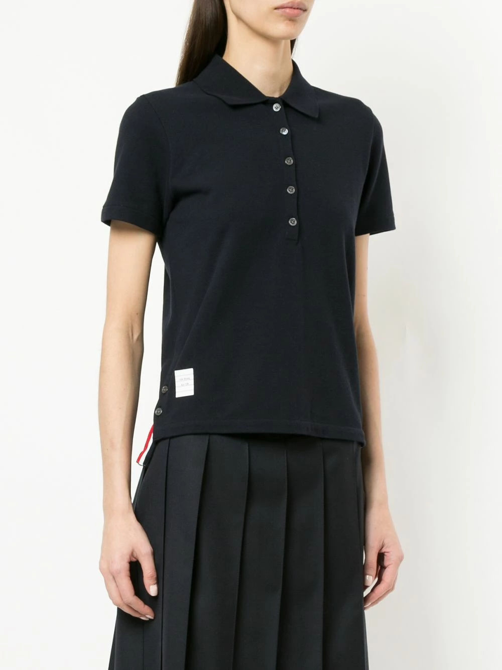 Thom Browne Stripe trim polo top polo tops of women 3 Thom Browne stripe-trim polo top