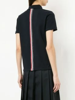Thom Browne Stripe trim polo top polo tops of women 8 Thom Browne stripe-trim polo top