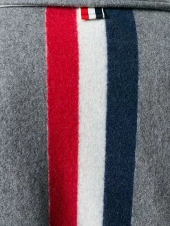 Thom Browne Center-Back Stripe Unconstructed Relaxed Fit Bal Collar Overcoat