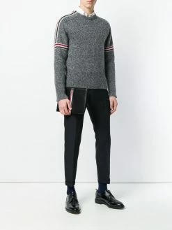 Thom Browne vertical Intarsia stripe small tablet holder