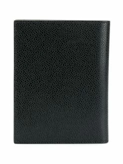Thom Browne Diagonal Intarsia Stripe Passport Holder In Pebble Grain Leather