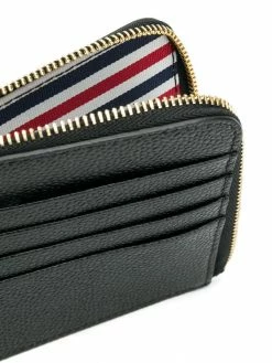 Thom Browne Vertical Intarsia Stripe Zip around Wallet In Pebble Grain Leather wallets & billfolds of men 5 Thom Browne Vertical Intarsia Stripe Zip-around Wallet In Pebble Grain Leather