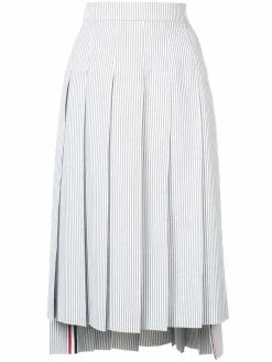 Thom Browne Seersucker Pleated Skirt