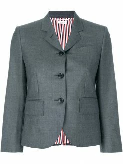 Thom Browne Center-back Stripe Sport Coat In Solid Wool Twill