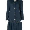 Thom Browne Low-Slung Pleated Mackintosh Overcoat