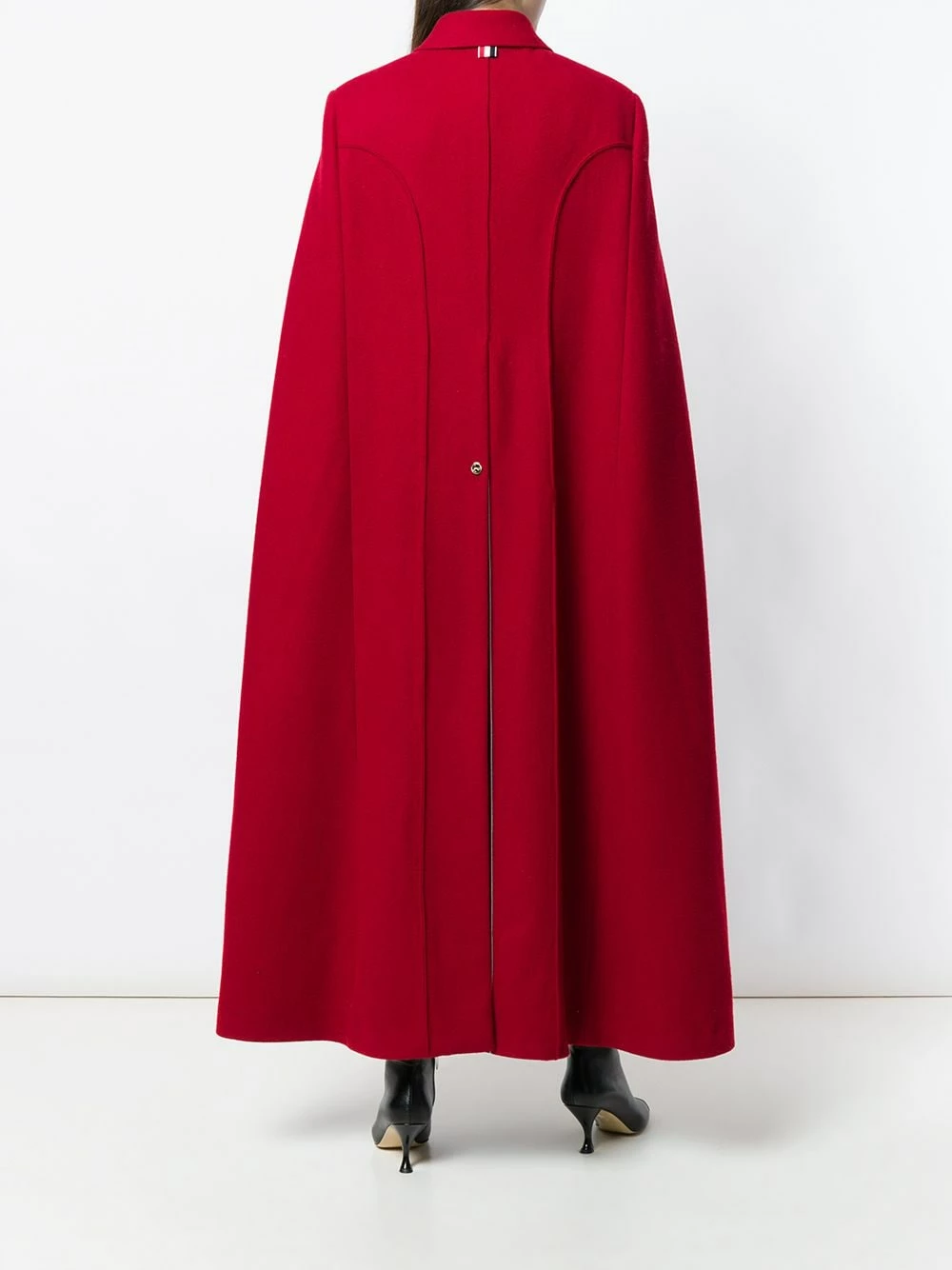 Thom Browne High Button Pintuck Double Breasted Cape In Pilot Cloth Melton capes of women 4 Thom Browne High-Button Pintuck Double-Breasted Cape In Pilot Cloth Melton