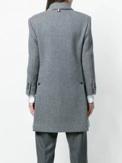Thom Browne Unlined Bal Collar Overcoat In Boiled Wool