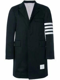 Thom Browne Unconstructed 4-Bar Stripe Classic Chesterfield Overcoat