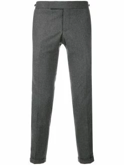 Thom Browne Seamed Elastic Stripe Skinny Wool Trouser