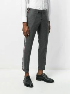 Thom Browne Seamed Elastic Stripe Skinny Wool Trouser